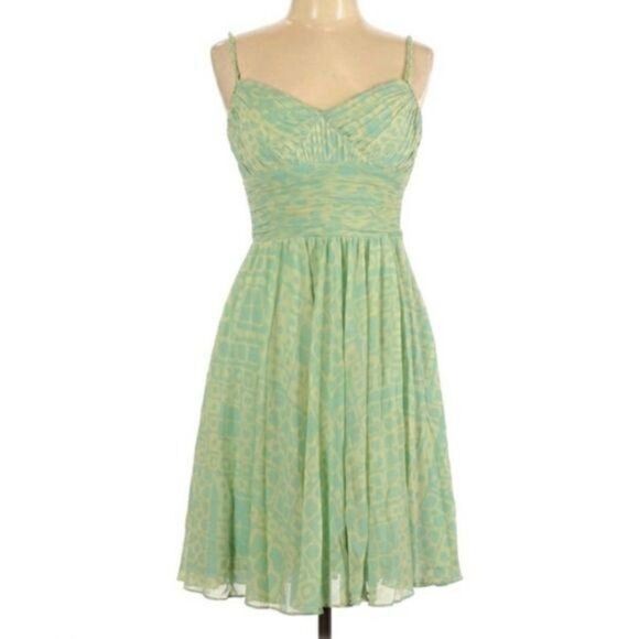 Sangria Dress Sweetheart Pintuck Bustier Braided Strap Tea Length Pastel 10P - Picture 2 of 6